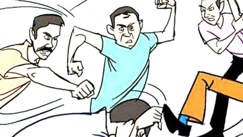 जीजा ने की साले और साली की पिटाई : फिर पीछे से तलवार लेकर दौड़ा