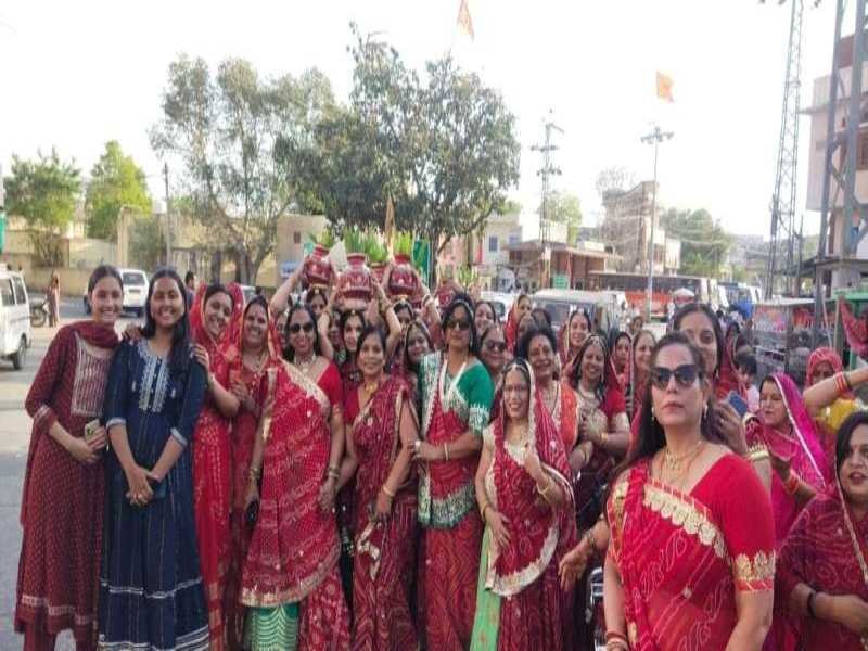 Amet news : महिलाओं ने गणगौर की शोभायात्रा निकाली
